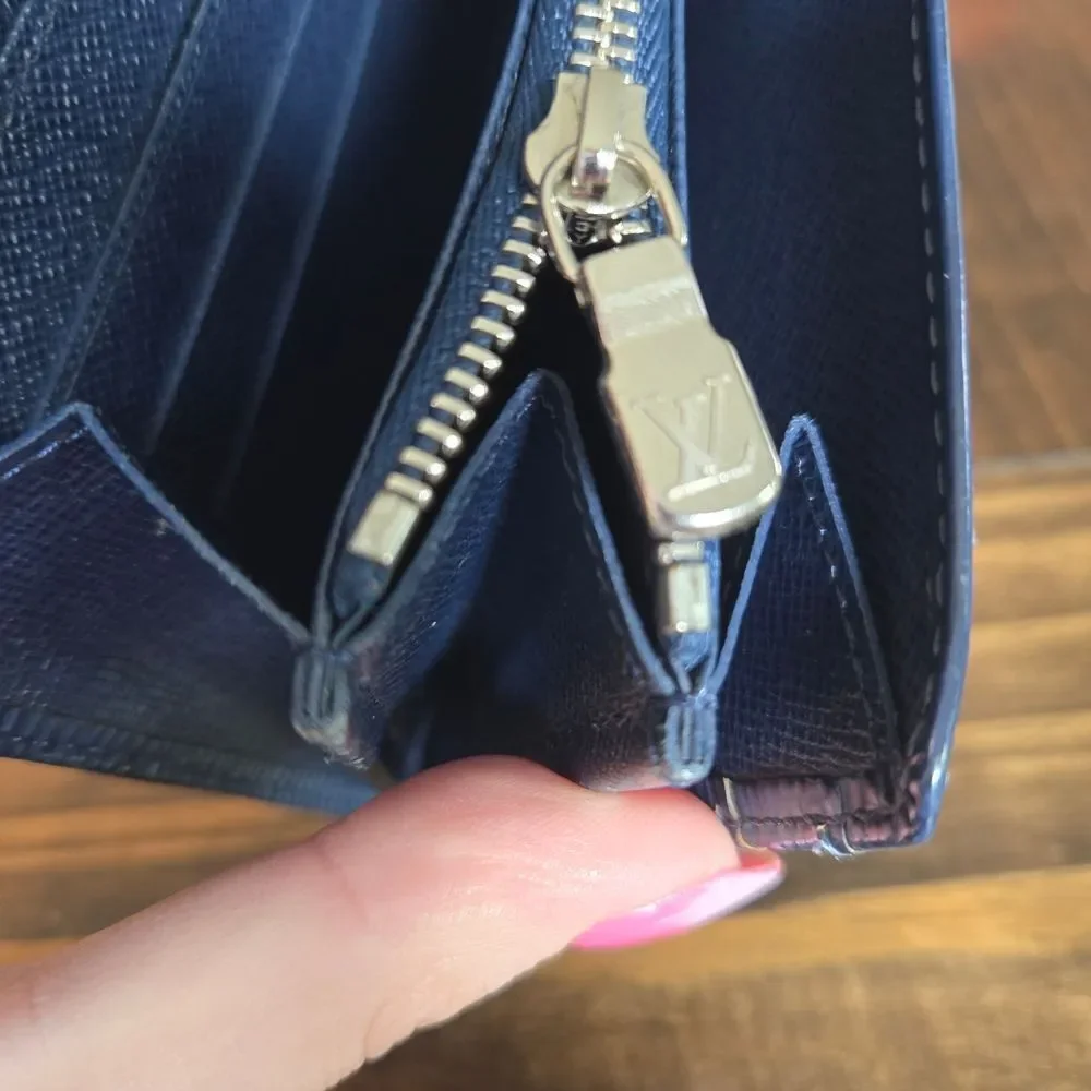 Authentic Louis Vuitton Blue Epi Long Wallet